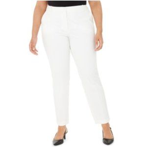 NWT Alfani White Fly-Front Slim Pants